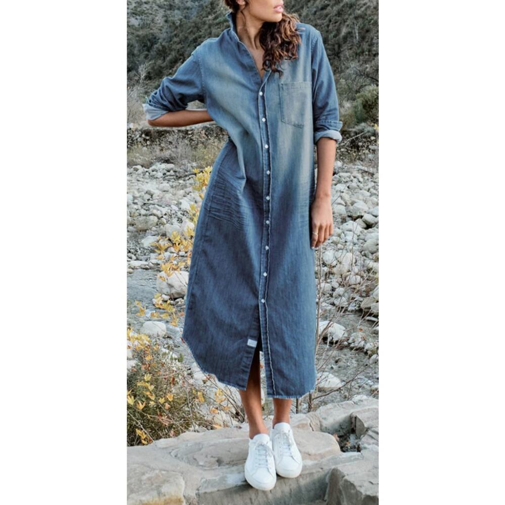 Frank & Eileen Blue Long Blouse